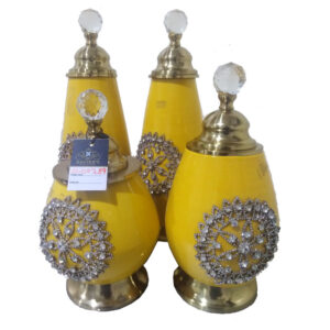 Luxury Yellow & Gold Crystal-Embellished Jars