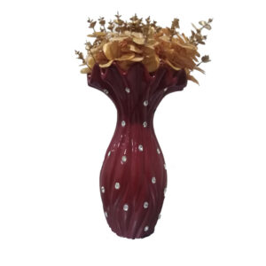 Elegant Decorative Vase with Golden Artificial Flowers